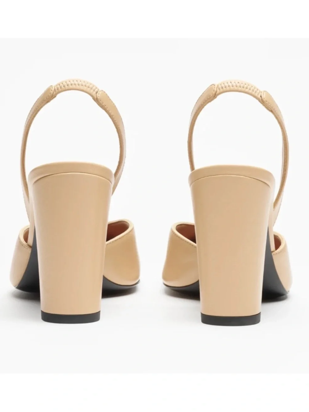 Chanel 26S Blazy Beige Black Square Toe Sling CC Slingback Block Heel Pump 40 - Picture 14 of 16